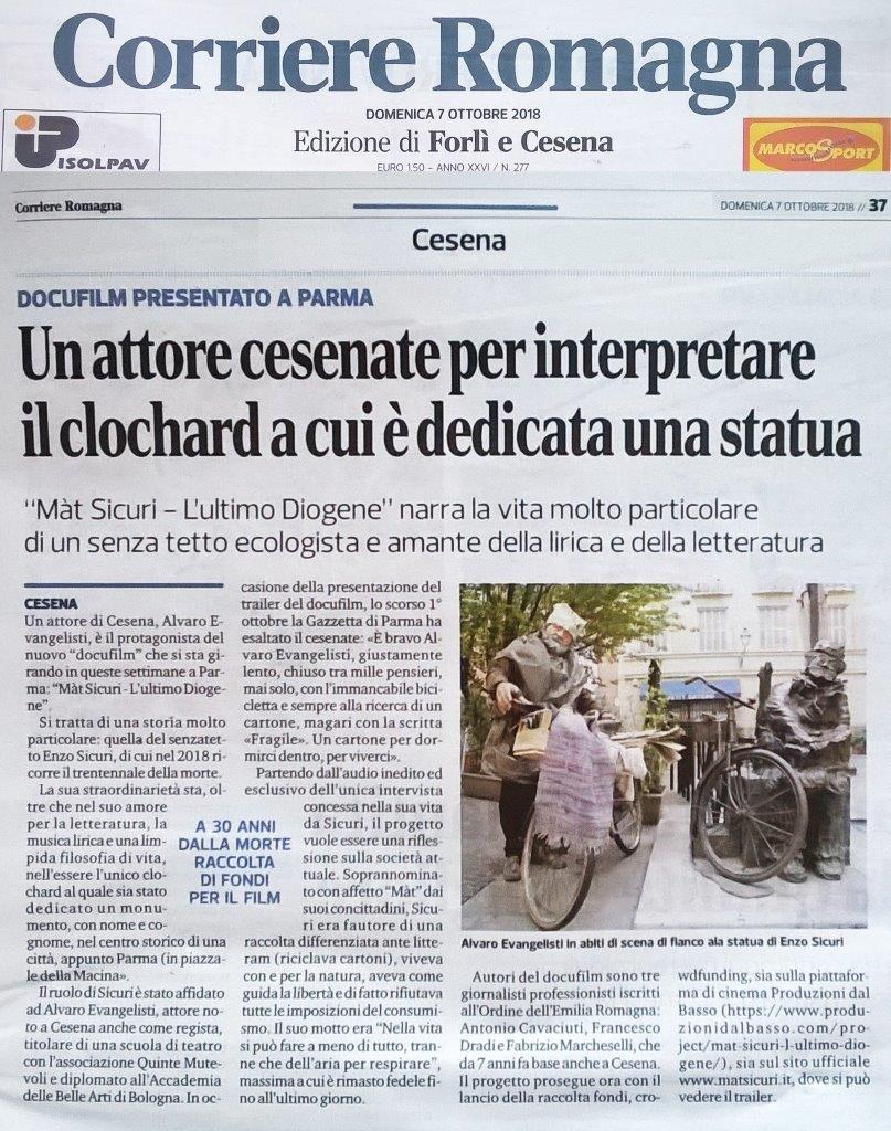 Corriere Romagna, lancio docufilm 