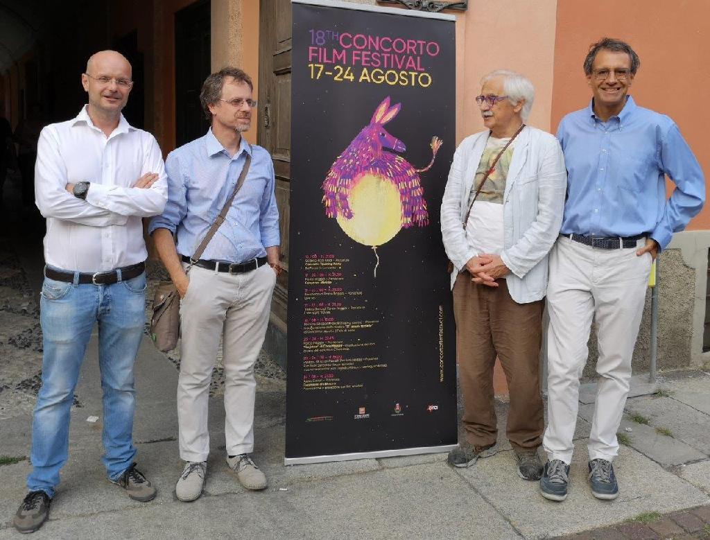 Cavaciuti, Dradi e Marcheselli a Piacenza per la proiezione di Mt Sicuri al Concorto Film Festival (col regista Alberto Esse), 23-8-2019