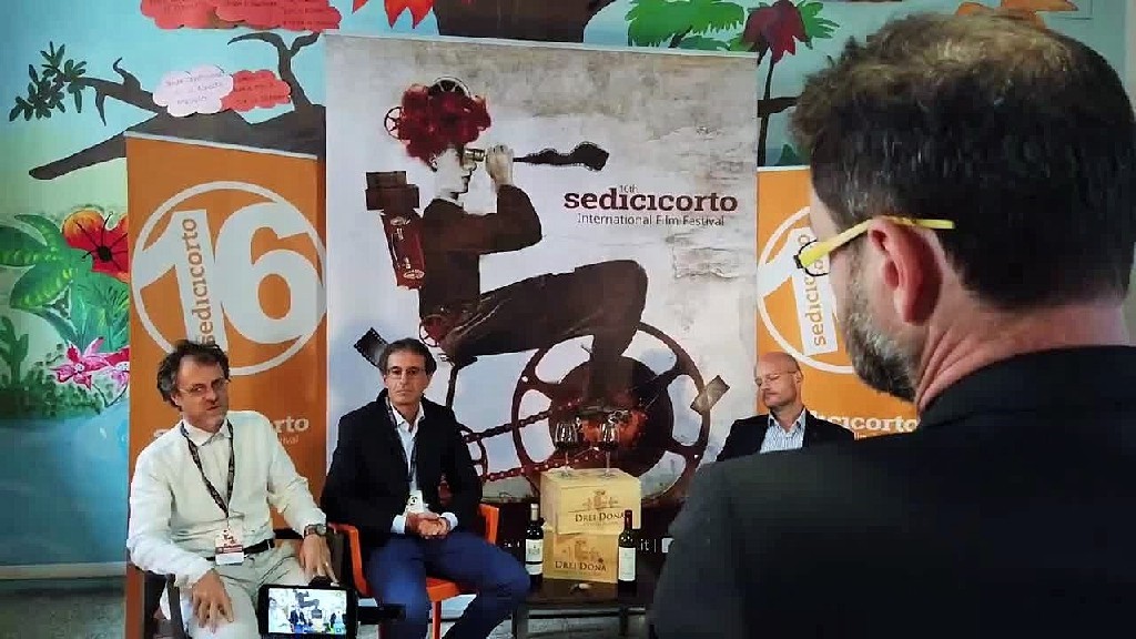 Dradi, Marcheselli e Cavaciuti intervistati da Alessandro De Simone, Sedicicorto International Film Festival, Sala San Luigi a Forl, 6-10-2019