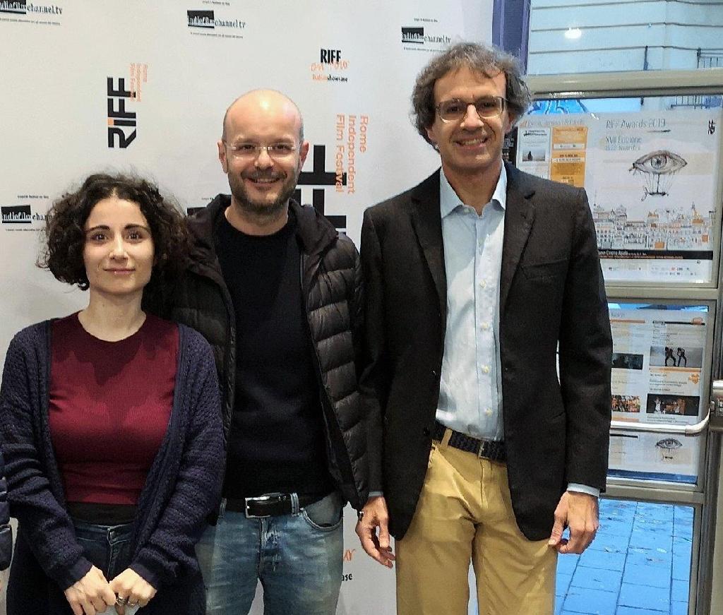Marcheselli e Cavaciuti con Sara Sicoli del Riff, Rome Independent Film Festival, proiezione del film Mt Sicuri in concorso, Roma 16-11-2019
