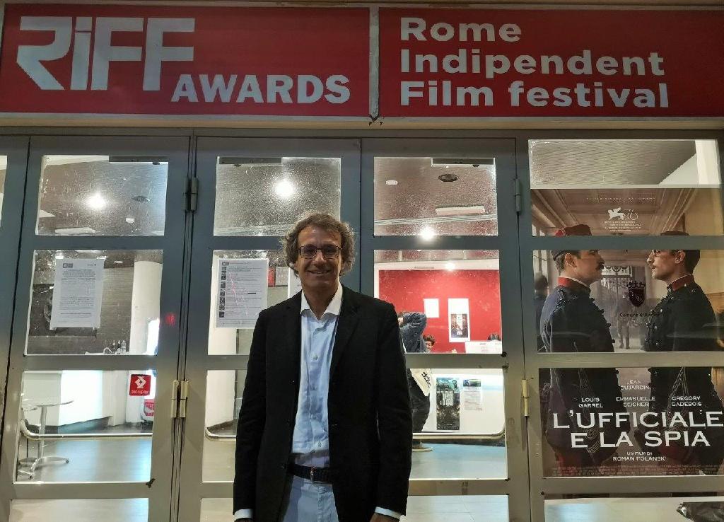 Fabrizio al Nuovo Cinema Aquila di Roma per la proiezione bis di Mt Sicuri lultimo Diogene nella serata finale del festival Riff, 22-11-2019