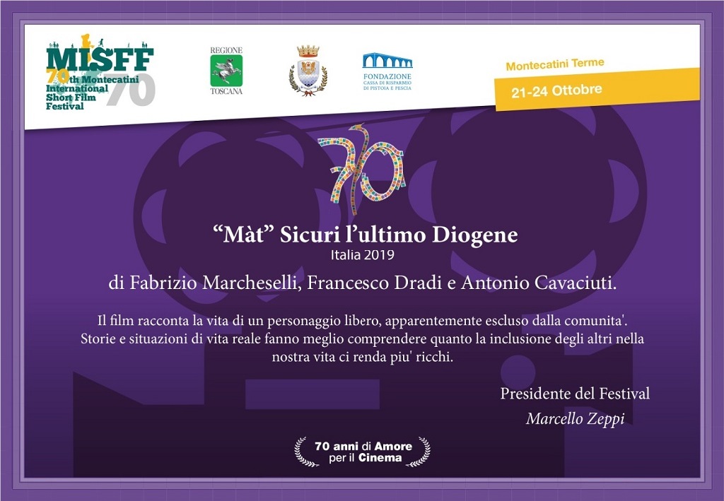 Attestato del MISFF - Montecatini Film Festival con menzione per film 