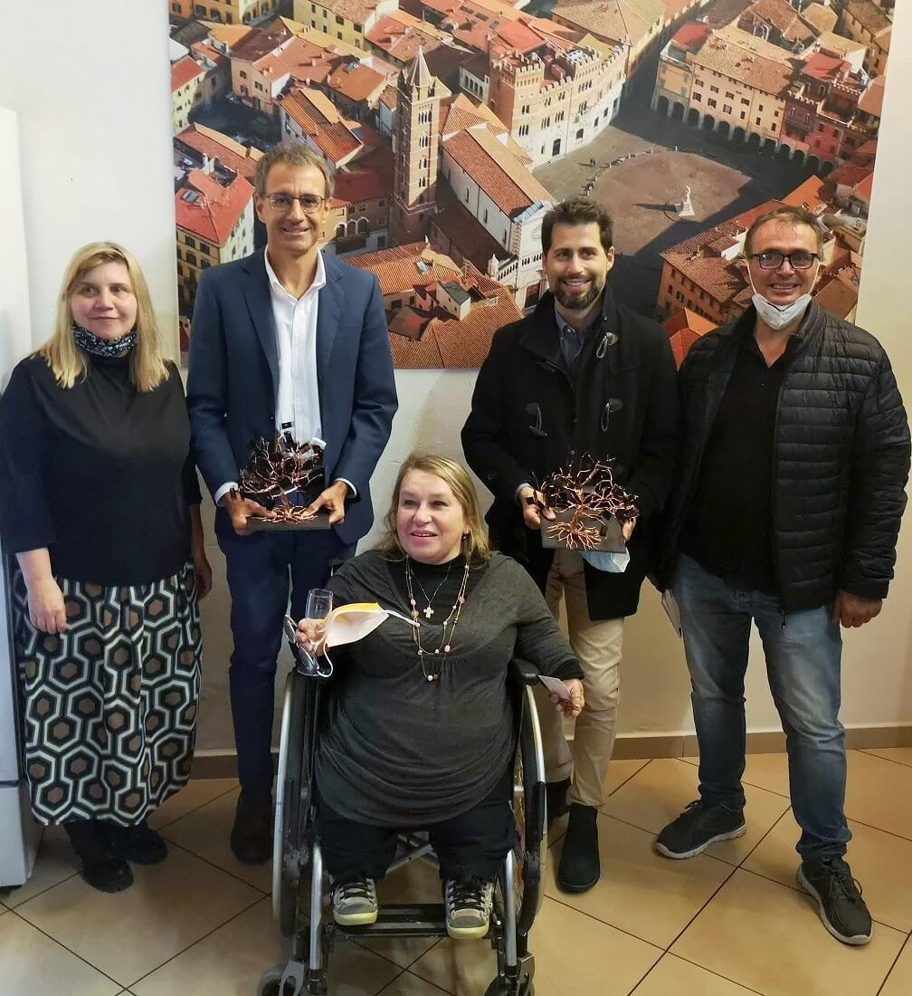 Il festival di Legambiente al Cinema Stella di Grosseto: Simonetta Grechi, Fabrizio Marcheselli (premio 2021), Andrea Laudazi (premio 2020) e Angelo Gentili con Lorella Ronconi, 13-10-2021