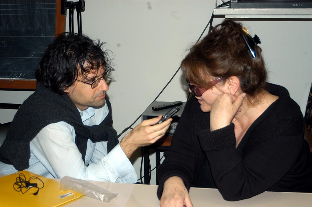 Con Claudia Mori allIstituto di Musicologia a Parma dopo un suo intervento-lezione, 16-4-2005
