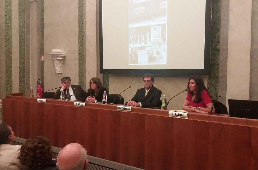 Presentazione del libro Diario di bordo di un imprenditore, sulla vita di Roberto Allodi, a Palazzo Soragna, sede UPI a Parma, 3-12-2015