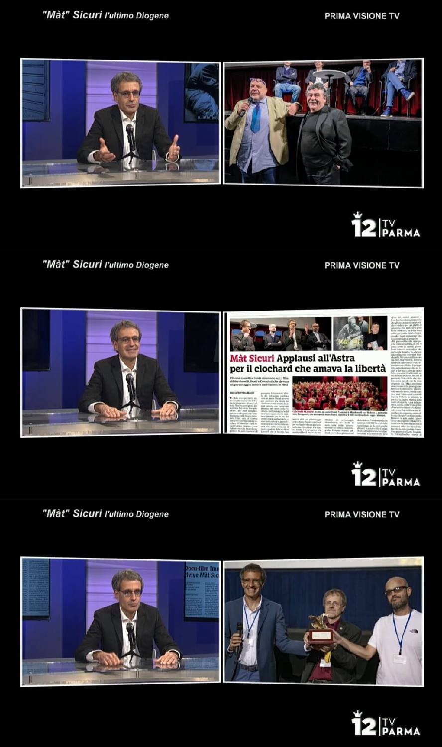 3 frame da 12 Tv Parma, speciale prima visione tv di «“Màt” Sicuri l’ultimo Diogene» con gli attori e i coautori del docufilm, 10-12-2021