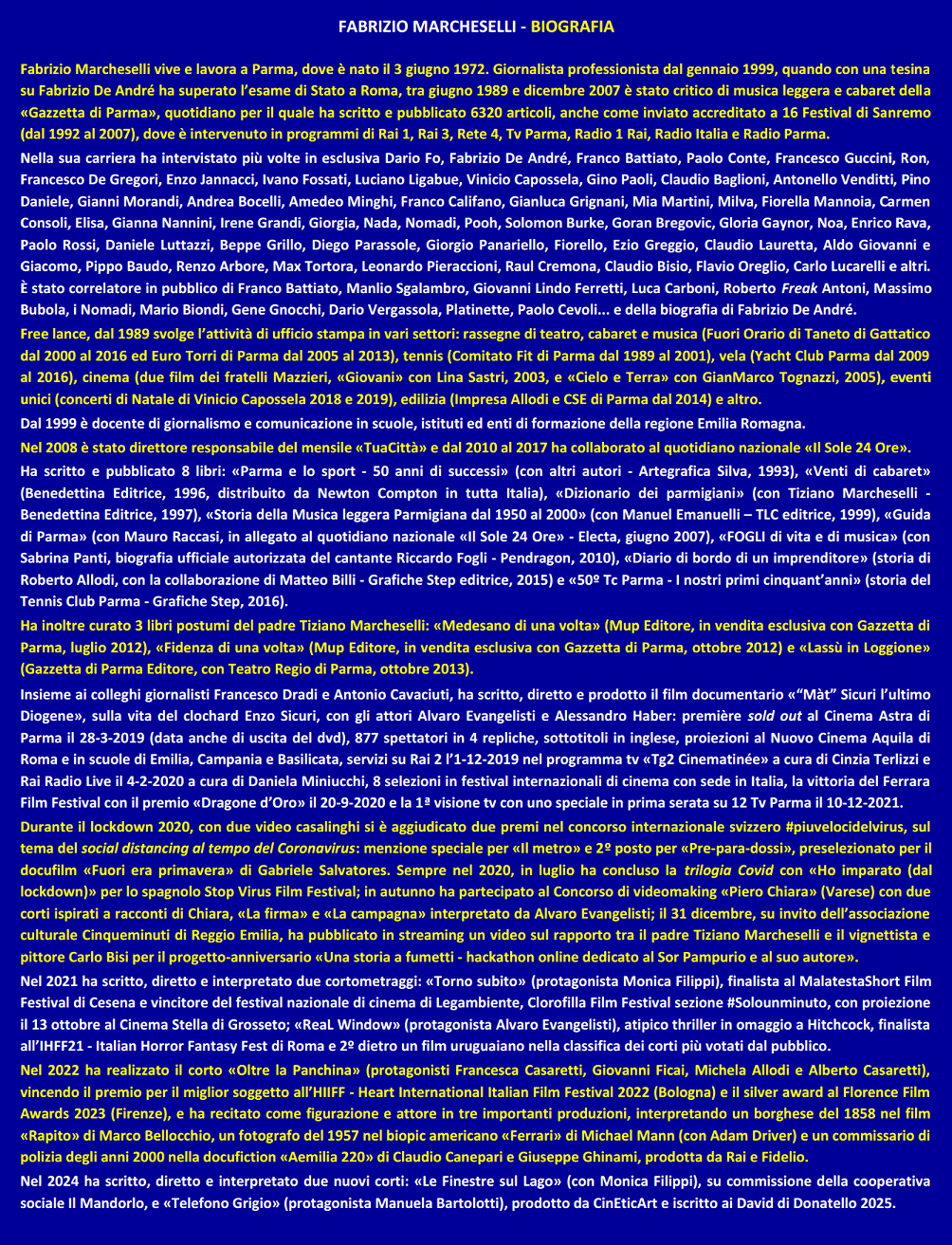 Biografia di Fabrizio Marcheselli (ottobre 2024)