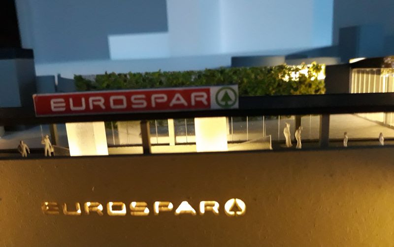 eurospar trieste - scala 1:200 con illuminazione